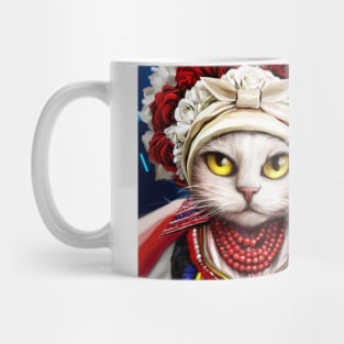 Ukraine and Poland, cat character, friendship Mug